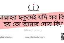 আল্লাহর হুকুমেই যদি সব কিছু হয় তো আমার দোষ কি - Islami Lecture