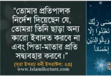 পিতা-মাতার সাথে সদ্ব্যবহার অবশ্য পালনীয় ঐশী নির্দেশ - Islami Lecture