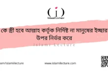 কে স্ত্রী হবে আল্লাহ কর্তৃক নির্দিষ্ট না মানুষের ইচ্ছার উপর নির্ভর করে - Islami Lecture